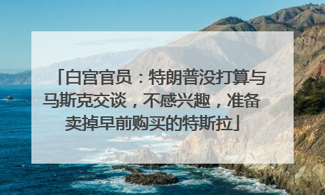 白宫官员：特朗普没打算与马斯克交谈，不感兴趣，准备卖掉早前购买的特斯拉
